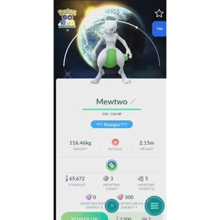 Shiny Mewtwo with Moon Background
