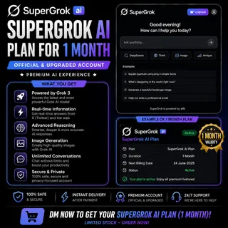 SuperGrok ai Plan for 1 month