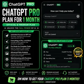 ChatGpt Pro Plan for 1 Month