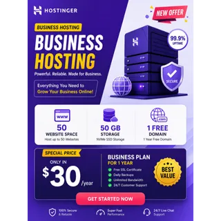 Hostinger hosting 1 year Plan