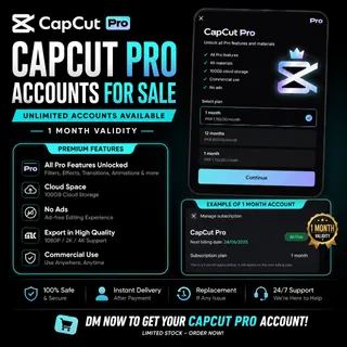 Capcut pro Accounts 1 Month