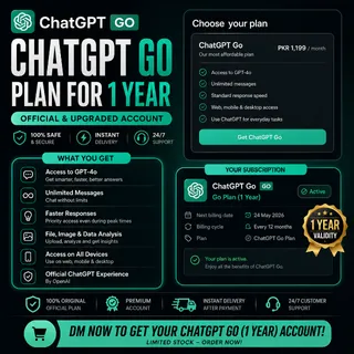ChatGpt Go Plan for 1 year