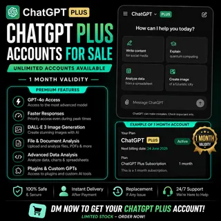 Chatgpt Plus Accounts 1 Month