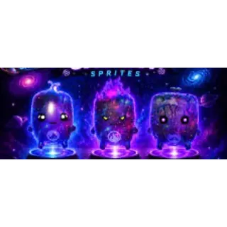 Galaxy sprites water, fire and earth