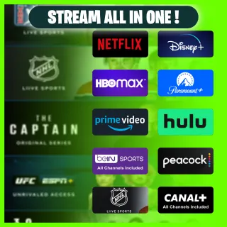All Devices - Stream Movies Series, Live TV Channels, Sports and PPV Events for 1 Month for 1 Device at a time