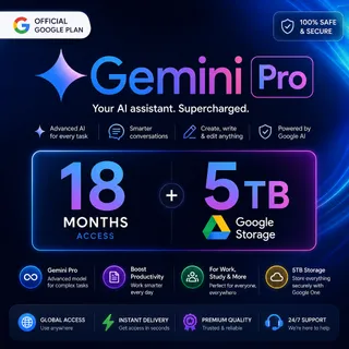 Gemini Pro 18 Months + 5TB Google Storage