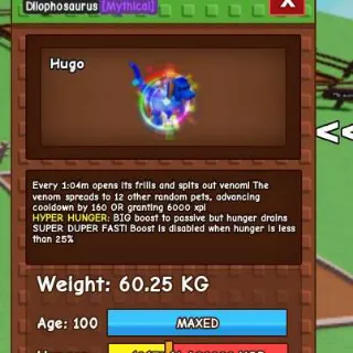 HUGE HYPER HUNGER RAINBOW DILOPHOSAURUS 1:04 CD | GROW A GARDEN