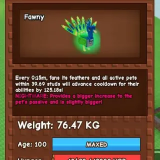 Titanic Nightmare Peacock 15 S No Toy | 76.47 KG | Grow A Garden