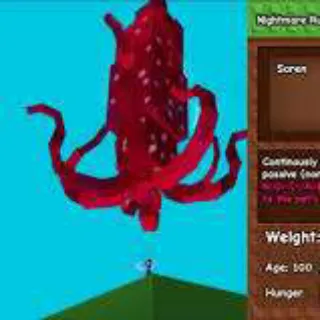 Huge Nightmare RubySquid 60+ KG | Grow A Garden