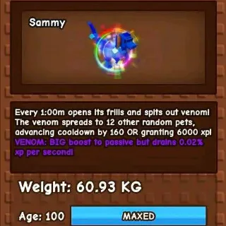 HUGE Venom Rainbow Dilophosaurus 60+ KG Age: 100 | 1 Min. CD | Grow A Garden