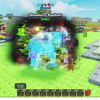 $4 B/s Diamond Elephant Level 100 | Survive Lava For Brainrots!