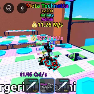 $ 11.26 M/s Meta Admin Technetta Lv. 200 I Escape Tsunami For Brainrots!