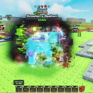 $4 B/s Diamond Elephant Level 100 | Survive Lava For Brainrots!