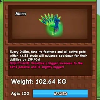 COLLOSAL Nightmare Peacock 15 S No Toy | 102.64 KG LVL 100 | Grow A Garden