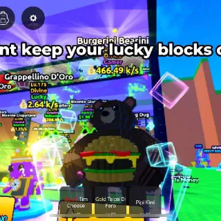 $466. 49 k/s Gamer Burgerini Bearini Lvl 200 I Escape Tsunami For Brainrots!