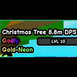 8.8m DPS Gold-Neon Christmas Tree | Plants Vs Brainrots