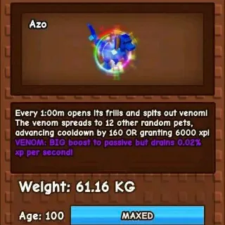 HUGE Venom Rainbow Dilophosaurus 61+ KG Age: 100 | 1 Min. CD | Grow A Garden