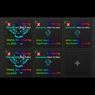 2x Big 3x Mini Diamond Meta Technetta I Escape Tsunami For Brainrots!