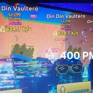 2X $824.7 k/s Admin Din Din Vaultero Lv. 200 I Escape Tsunami For Brainrots!