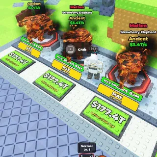 3X $3.4 T/s Molten Strawberry Elephant Lv. 100 | Climb For Brainrots