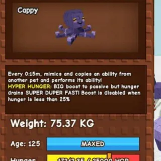 Huge Hyper Hunger Mimic Octupos 74-75+ Kg Level 125