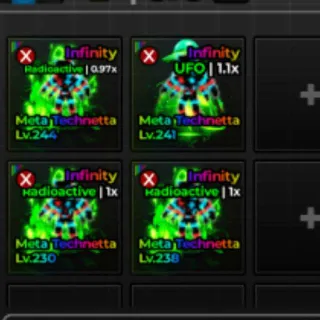 4X Radioactive/UFO Meta Technetta Lv. 230 - 240 I Escape Tsunami For Brainrots!