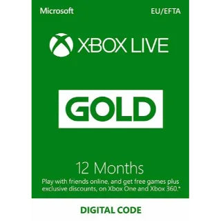 XBOX Live Gold 12 Months [𝐈𝐍𝐒𝐓𝐀𝐍𝐓 𝐃𝐄𝐋𝐈𝐕𝐄𝐑𝐘]