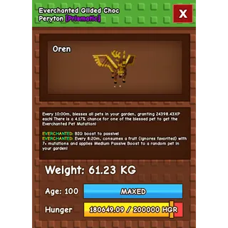 Everchanted Glided Choc Peryton - GROW A GARDEN