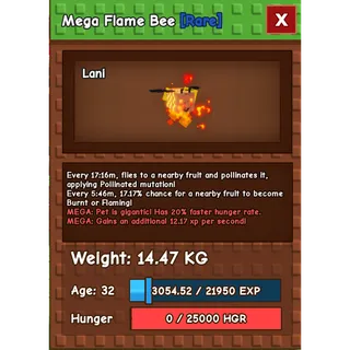 Mega Flame Bee - GROW A GARDEN