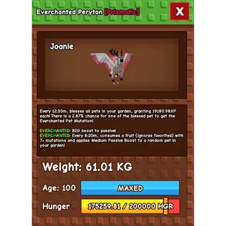 Everchanted Peryton +60K- GROW A GARDEN