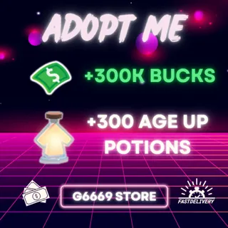 +300K Bucks +300 Age-up Potions - Adopt Me Account 