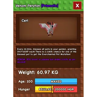 Venom Peryton +60KG - GROW A GARDEN