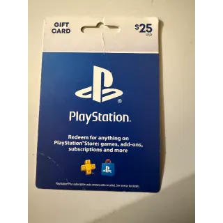 $25.00 USD PlayStation Store