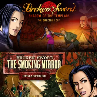 Broken Sword 1 & 2 Remastered Shadow of the Templars & The Smoking Mirror Point n Click Adventure Game Bundle