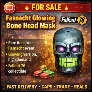 Fasnacht Glowing Bone Head Mask