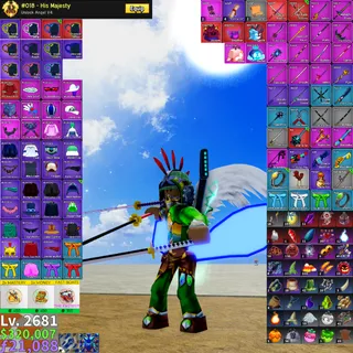 Blox Fruits Max Account | Angel V4 | Godhuman | Cdk, Ttk | Lvl 2681 | 
