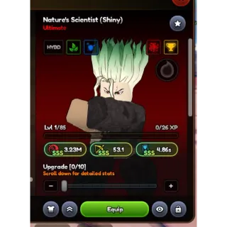 Shiny Nature's Scientist SSS Stat // Anime Last Stand