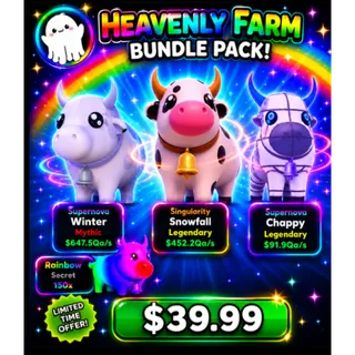 HATCH A COW BUNDLE 1 (600qa/sec) ,x1(400qa+/sec)+X1(90qa/sec)+x3 RB Admin Baby cows 