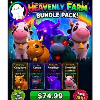 +1 CAPYBARA (200%PLOT) +1 900QA/SEC XENON COW +1 37 GEM/SEC COW +400QA/SEC COW -HATCH A COW BUNDLE 