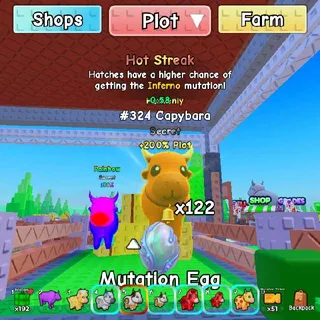 CAPYBARA SERIAL #324+RB BABY PET-HATCH A COW EXCLUSIVE ADMIN ABUSE UNIT (x1) *Great for trading value and plot income !