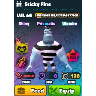 SW STICKY FINS NC LVL 40 PP RELIC + comes with 2million food !
