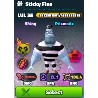 STICKY FINS SHINY NC + RELIC -SPONGEBOB TOWER DEFENSE
