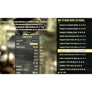100 RANDOM 4 STAR Weapons/power armo+1000 LEGENDARY MODULES