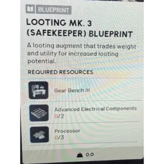 LOOTING MK.3 (SAFEKEEPER) BLUEPRINT
