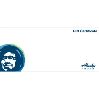 Alaska Airlines Gift Certificate 200 USD