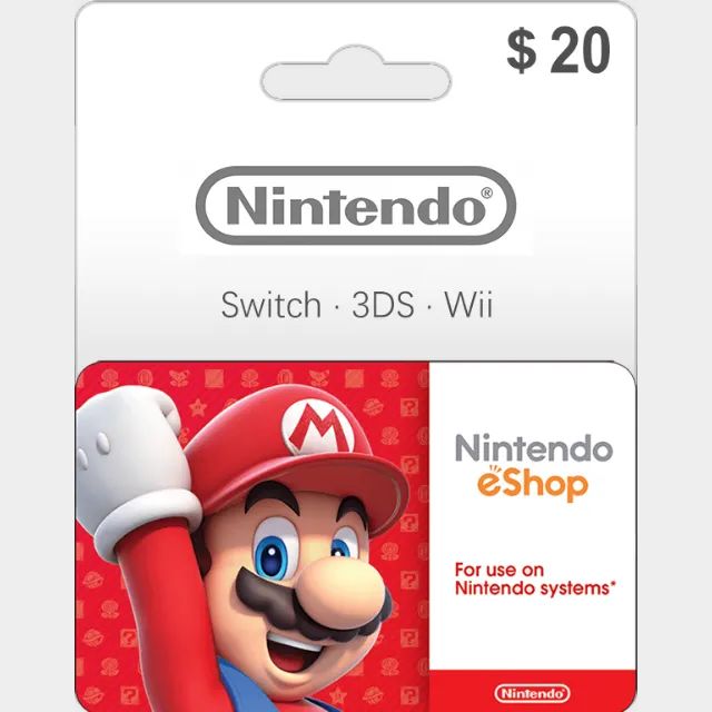 $20.00 Nintendo eShop Gift Card 20 USD (Instant Delivery) - Nintendo ...
