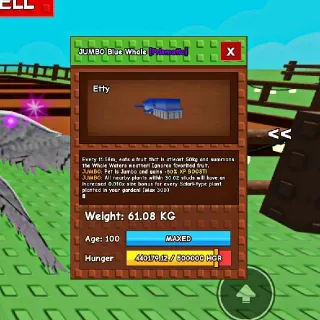 JUMBO BLUE WHALE 61KG | GROW A GARDEN