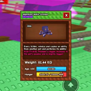 NIGHTMARE HUGE MIMIC OCTOPUS | GROW A GARDEN