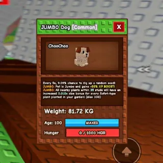 JUMBO TITANIC DOG 81KG | GROW A GARDEN