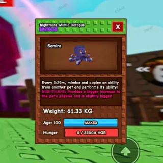 NIGHTMARE HUGE MIMIC OCTOPUS | GROW A GARDEN